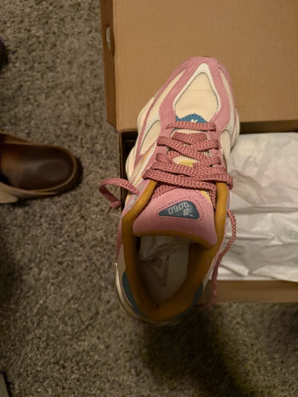 New Balance 9060 Pink, Cream & Yellow Women's Athletic Sneaker